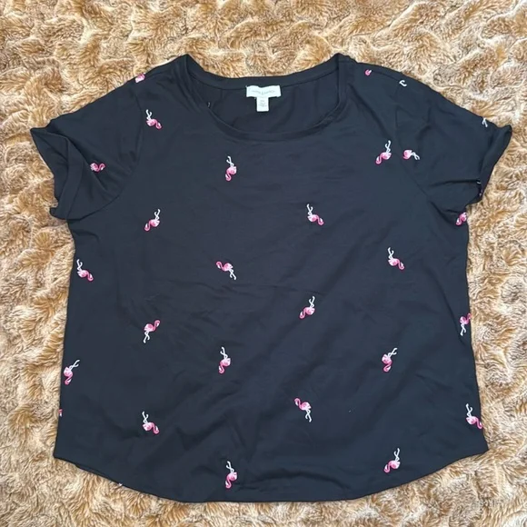 Vintage America Black Cherry Print Women's Top size XXL - Picture 3 of 9